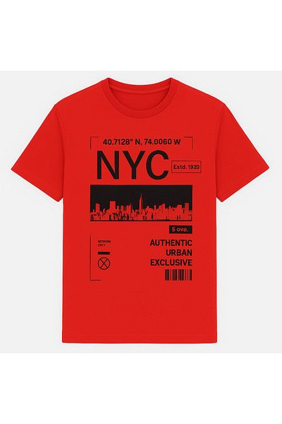 trender Nyc Print Red Men's T-Shirt
