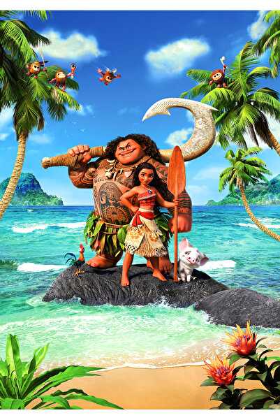 media Autocolant Moana pe insula, 135 x 225 cm