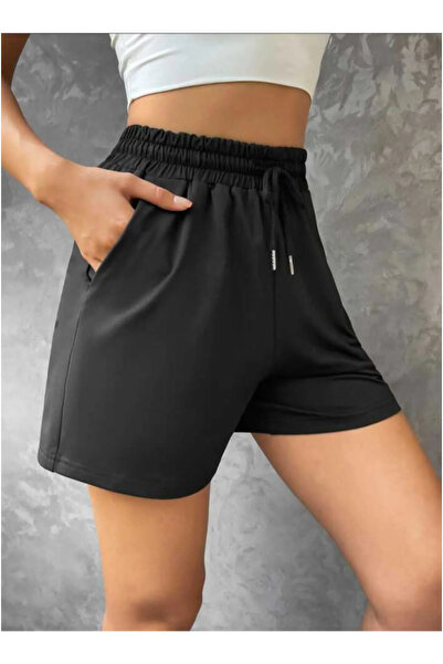 yx yustex sport Pantaloni scurți de damă din Lycra neagră, elastici, care eli...