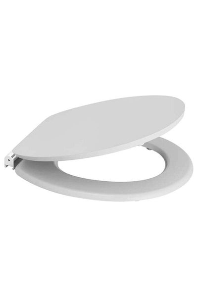 FRANDIS Capac WC, soft-close, Frandis, lemn MDF, oval, balamale inox, alb mat