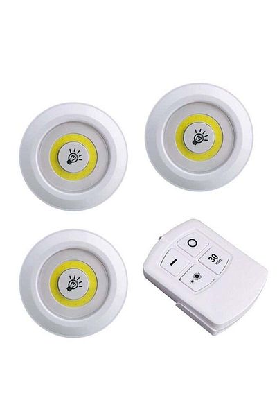 Voberry 3-Piece Wireless Remote Controlled Under Cabinet LED Lights