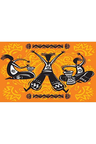 media Fototapet Dansatori aficani, grafica, abstract, 400 x 250 cm