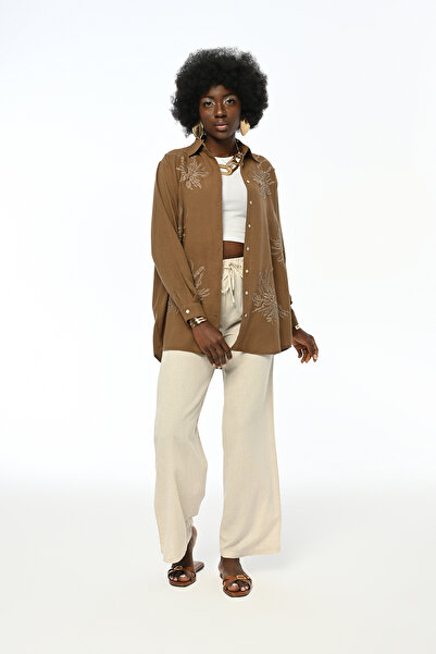 Orfeo Negro ΓΥΝΑΙΚΕΙΟ ΚΕΝΤΗΜΕΝΟ ΠΟΥΚΑΜΙΣΟ ΜΕ ΚΕΝΤΗΜΕΝΟ OVERSIZE ΜΟΝΟΧΡΩΜΟ