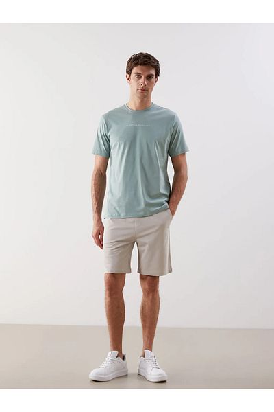 LC Waikiki Ανδρικό μπλουζάκι LCWAIKIKI Classic μαύρο με στάμπα από βαμβακερό χτενισμένο βαμβάκι