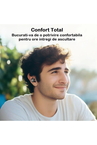 Smart Vibe In-Ear Headphones True Wireless TOZO® AgileSolo Stereo Sound ORIGX, Noise Reduction, Comfort Fit, Black
