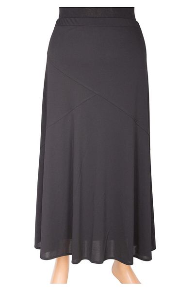 Hermevsim Hesna Women's Rana Battal Size Cross Crepe Lined Elastic Black Skirt
