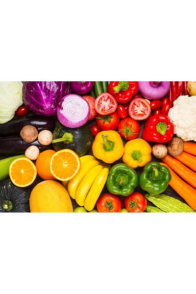 media Fototapet de perete autoadeziv si lavabil Food26 - legume si fructe, 250 x 200 cm