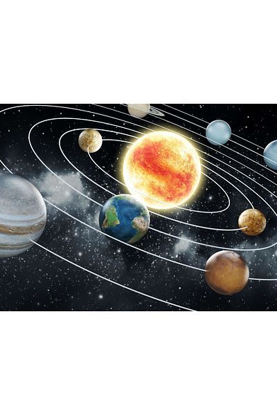 media Autocolant Univers - sistem solar, 270 x 200 cm