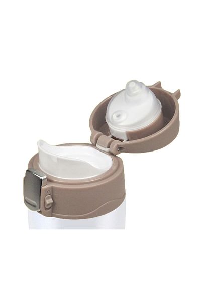 zola Cană termică, 450 ml, oțel inoxidabil, mâner ergonomic, strat antiderapant, 24 cm, albă