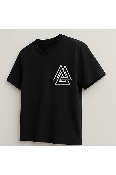 trender Triangles Printed Black Men's T-Shirt Tr-07