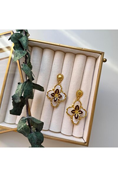 Alice İsstanbul Mineli Yonca Çiçek Küpe