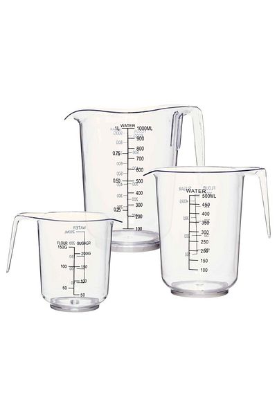 Excellent Houseware Set de 3 căni gradate EH, Plastic, 250-500-1000 ml