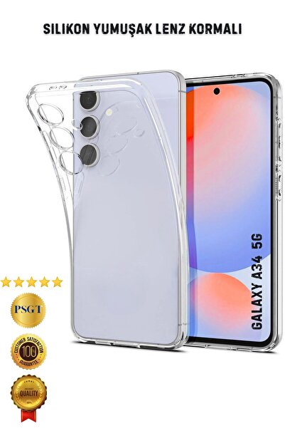 samsung galaxy ( A34 5G ) Uyumlu Kılıf Transparent Soft Şeffaf Lenz korumali