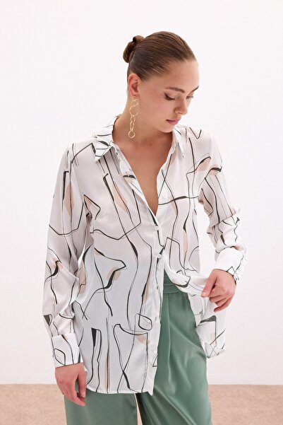 Sateen Сорочка з розрізом - хакі