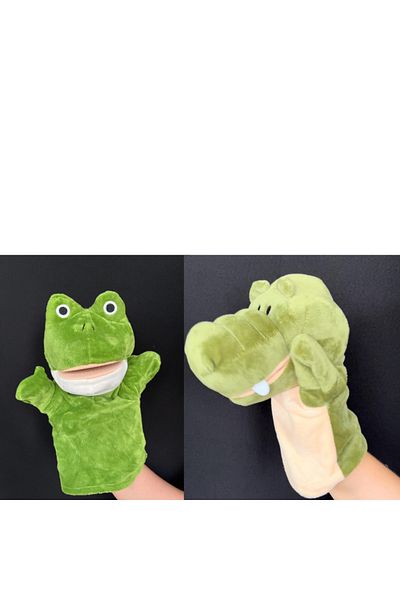 Marsel oyuncak Pets Plush Hand Puppet Set Toy Frog Crocodile Puppet Set