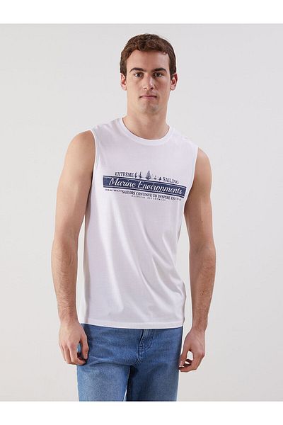 LC Waikiki Ανδρικό αμάνικο μπλουζάκι με στάμπα με λαιμόκοψη