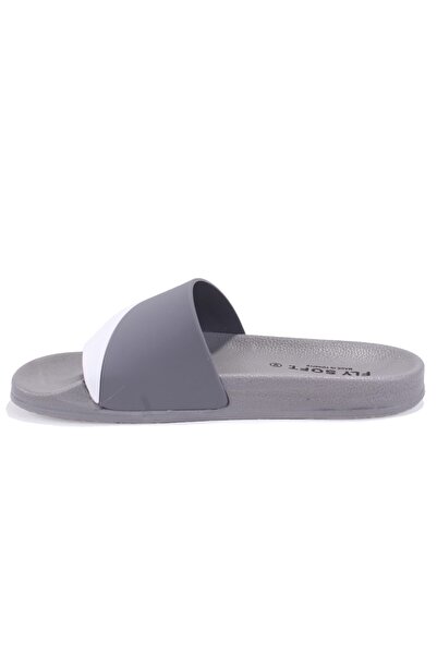 FLY SOFT S263071 Γκρι Λευκές Καθημερινές Ορθοπεδικές Ανδρικές Αθλητικές Παντόφλες