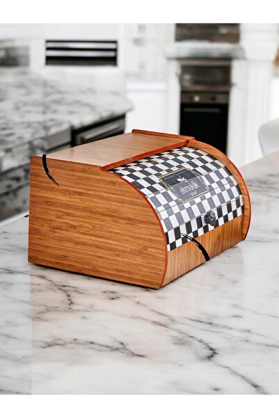 Nesto Home Wooden Bread Bowl with Roller Cover