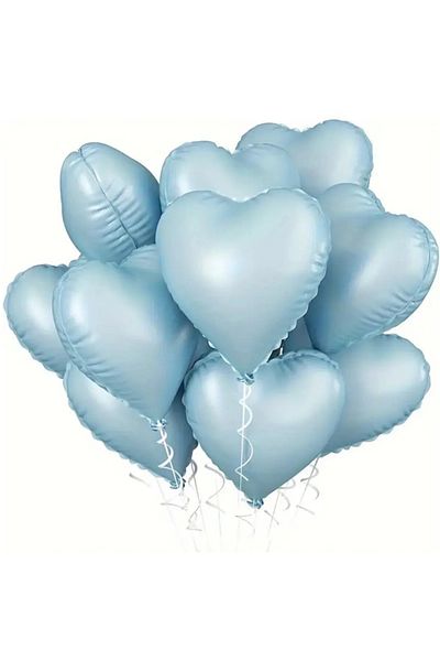 tedaks 5Pcs 18Inch 45cm Retro Heart Foil Balloon Blue