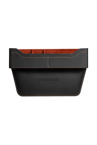 MOOGMAX Car seat organizer with stylish velvet and leather design for storing mobile phones and cards