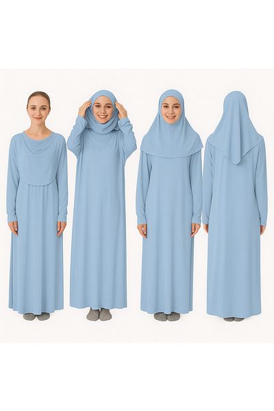 ZEHRANAZ NAMAZ ELBİSESİ Prayer Dress (Baby Blue)