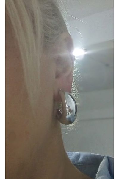 mos&more Silver Half Moon Very Light Stylish Women's Earrings