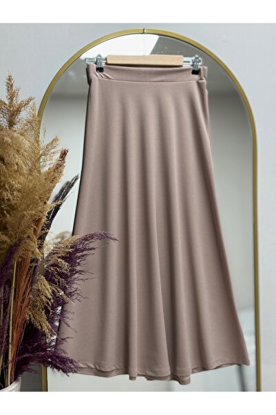 MİHRA STORE Sıla Skuba Φούστα με φάρδια γραμμή - MT1340 Βιζόν