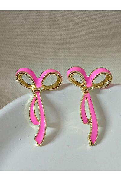 mos&more Pink Bow Stylish Women's Earrings
