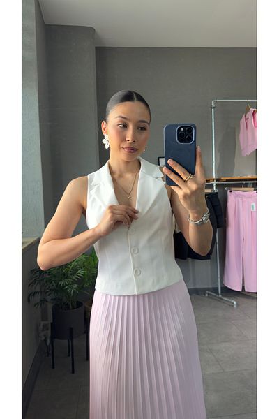 YOUR NAME White Women's Vest with Waist Seat Detail