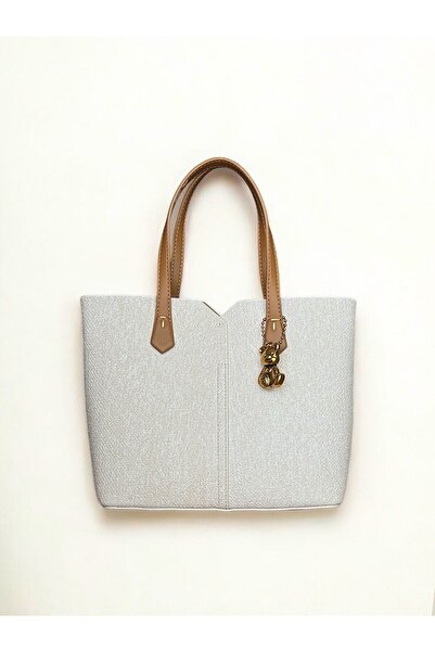 ila bags Geantă importată Aly Teddy Bear Charmlı Krem