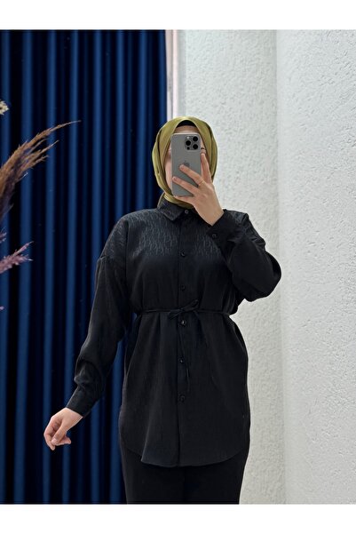 MİHRA STORE قميص جاكار من إيزل-BN4121 أسود