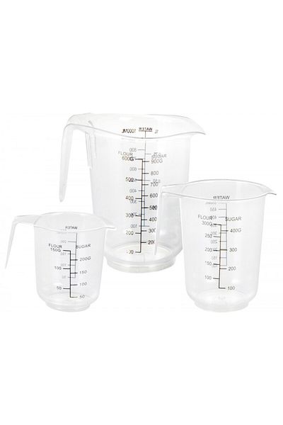 Excellent Houseware Set de 3 căni gradate EH, Plastic, 250-500-1000 ml