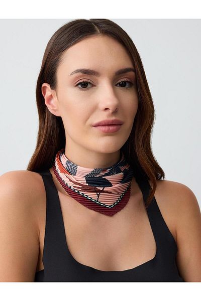 Jimmy Key Pink Pleated Woven Scarf