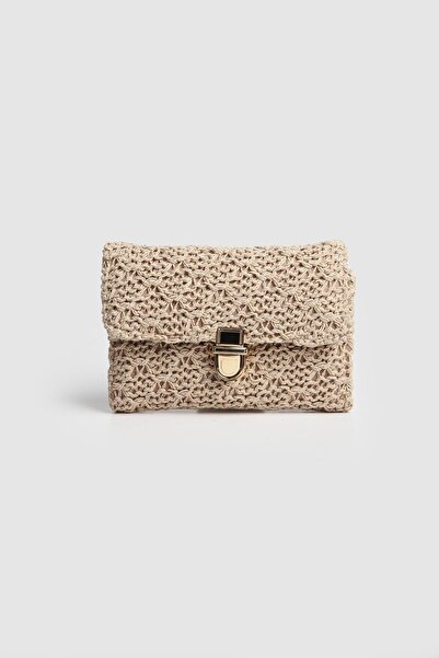 La La'Graccio Paris محفظة La'Graccio Paris النسائية من Nayla Wicker محبوكة من فرو المنك