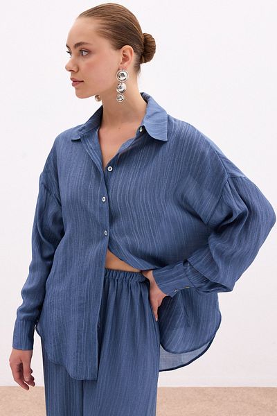Sateen Casual Shirt - Indigo