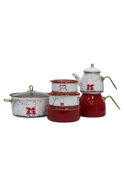 PR HOME Love Dowry Set Teapot - Frying Pot - Storage Container