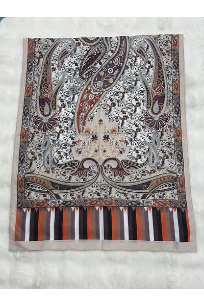 MİHRA STORE Lamia Patterned Digital Tenselvual Shawl Stone