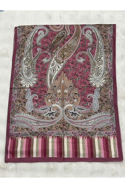 MİHRA STORE Lamia Patterned Digital Tenselvual Shawl Onion Peel