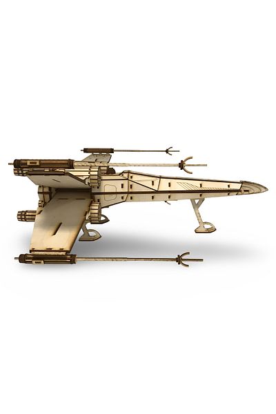 ALGWOOD 588 Pieces Star Wars X-Wing Wooden Space Fighter Model - 3D X-Wing Fighter Wooden Model