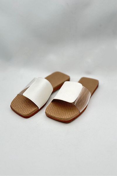 SWORD Papuci de vară - Papuci de zi cu zi cu detaliu lateral transparent - Papuci de damă