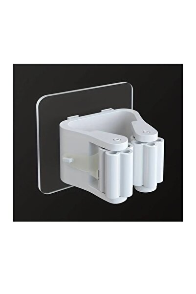 abnturk 4 Adet Yapışkanlı Fırça Mop Süpürge Sap Tutucu Aparatı