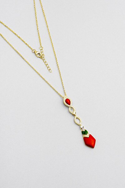 So CHIC... Balance 18 Ayar Sarı Altın Kaplama 45 Cm Gümüş Tasarım Kolye