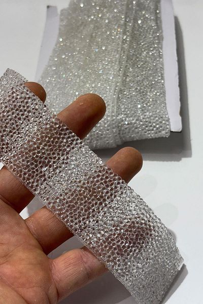 Limelia Transparent Iron-On Strip Stone Beads 4 cm