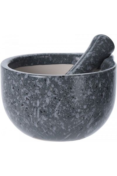 Excellent Houseware Excellent Gray ceramic mortar, 330 ml, 11 x 11 cm