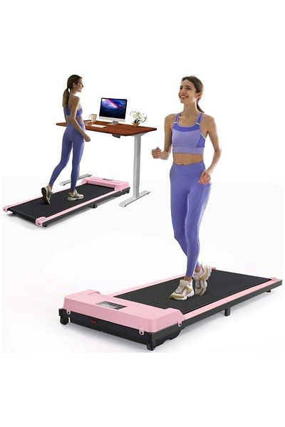 huitich Pink Walking Treadmill for Fitness and Exercise