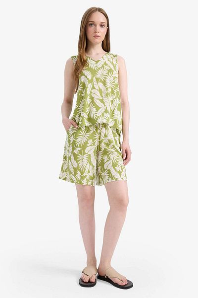 DeFacto Reguläre Passform, gemusterte, elastische Shorts mit Taille E9440AX25SM