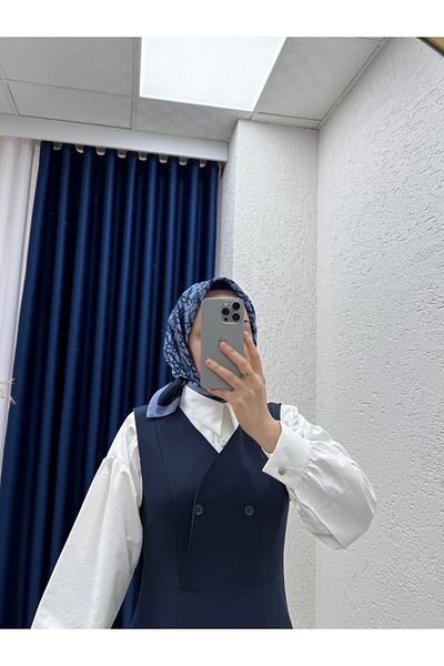 MİHRA STORE Gilet cu nasturi Zeninda-AS4059 Bleumarin