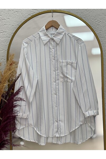 MİHRA STORE Ζαράρια Πουκάμισο με ρίγες, κοντό μπροστινό μέρος και μακρύ πίσω ...