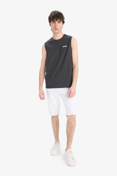 DeFacto 100% Cotton Regular Fit Printed Crew Neck Undershirt E3217Ax25Hs