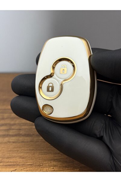 Mavi Keys Renault Clio Scenic Megane Duster Sandero Captur Twingo Husă din silicon pentru telecomandă cu 2 butoane albă